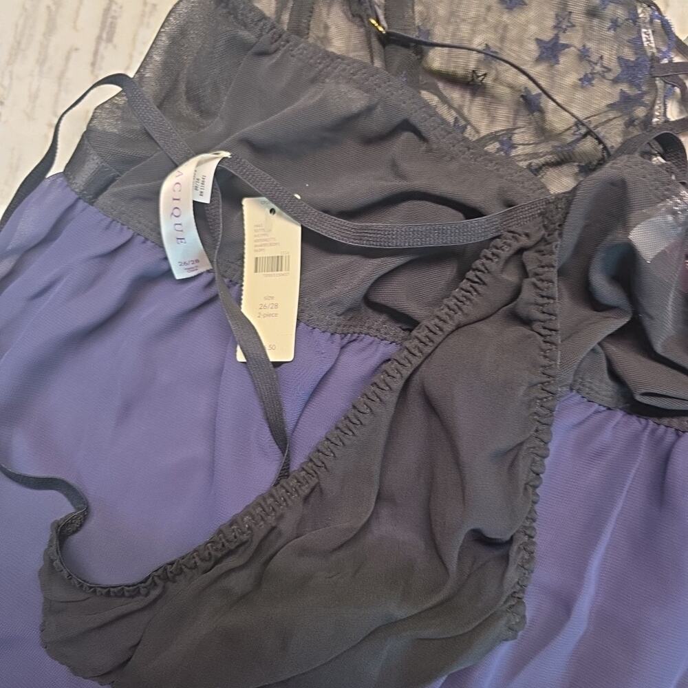 Lane Bryant Cacique Babydoll G-String Panty Set Strappy Lingerie New Stars 26/28 - Picture 6 of 6